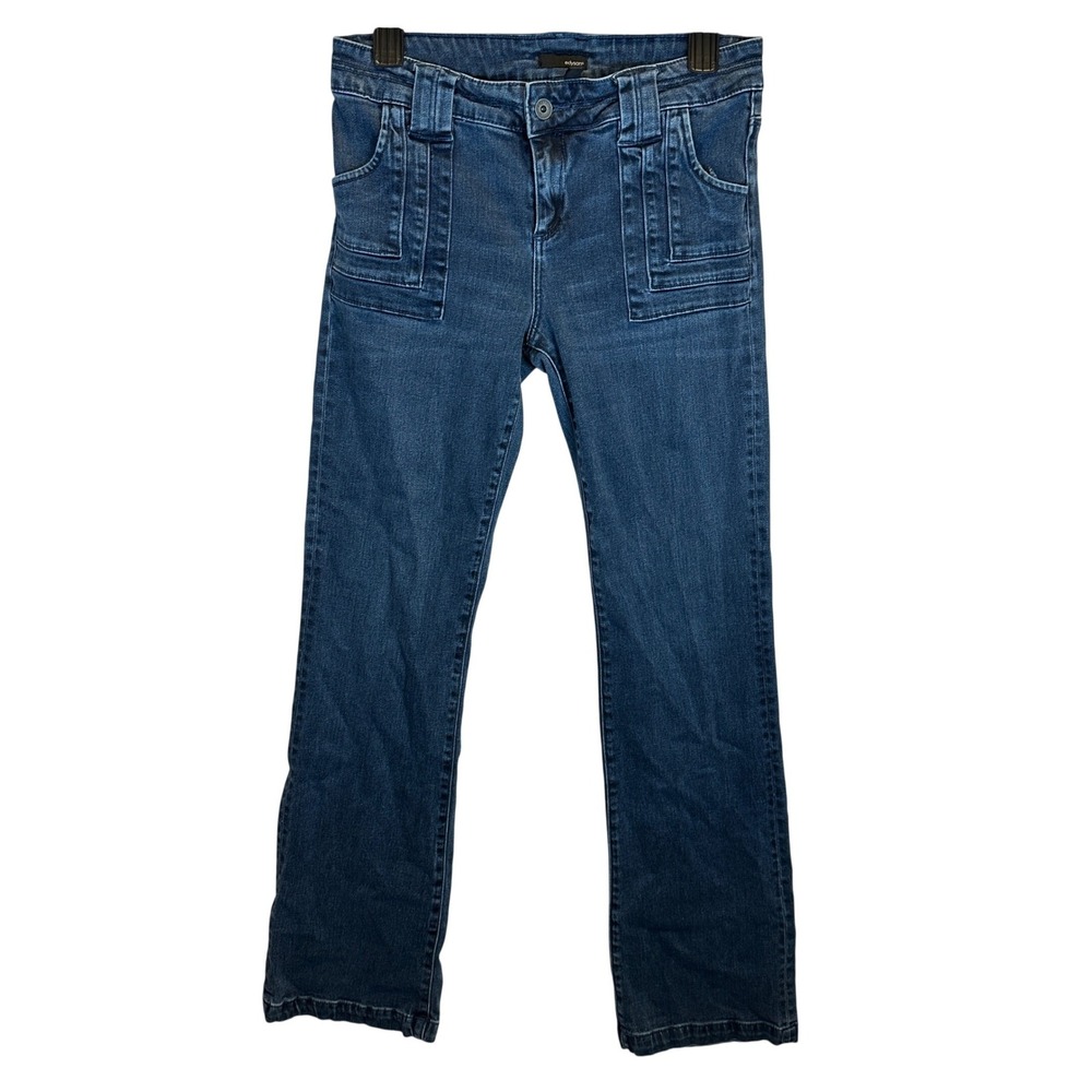 Edyson Flare Jeans Womens 27S Dark Wash Utility Pocket Stretch Denim Blue Pants